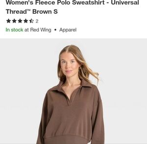 Universal Thread Chocolate Fleece Polo Sweatshirt